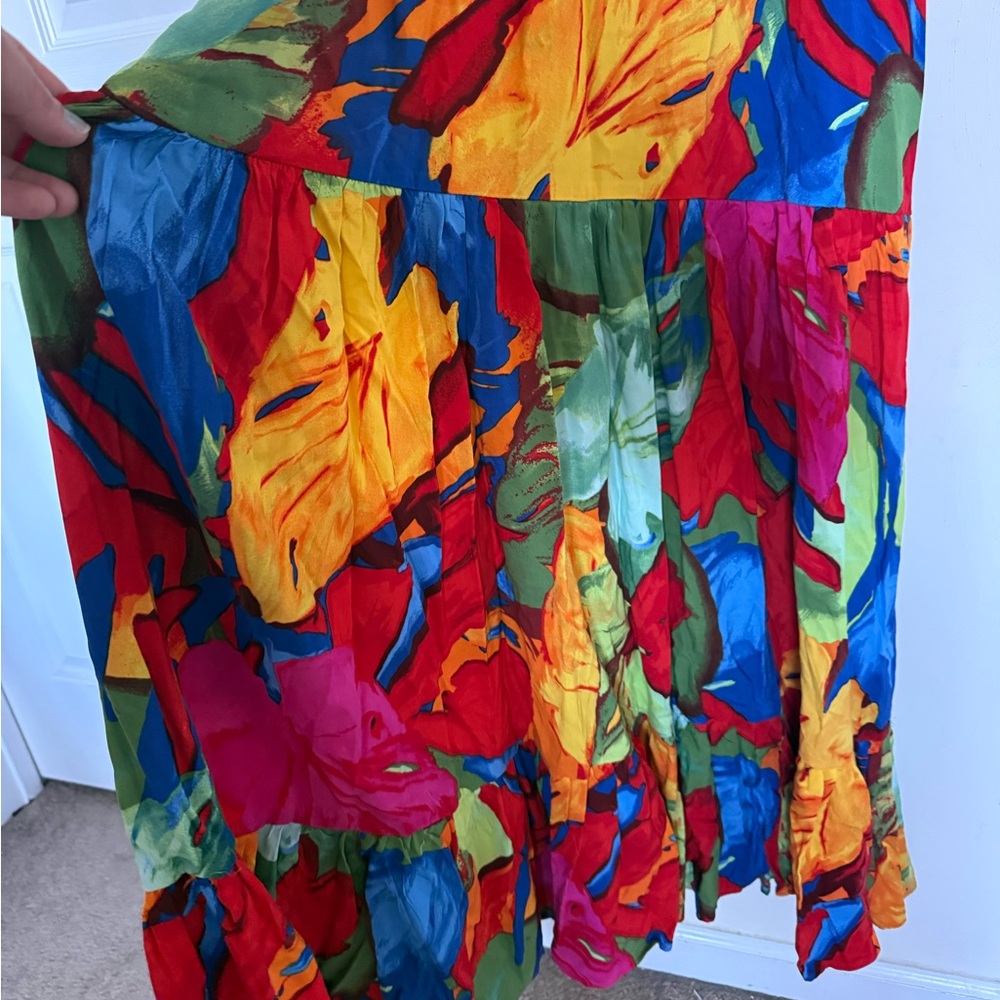MSK Vibrant Floral Maxi Dress - Red, Orange, Green - Picture 7 of 11